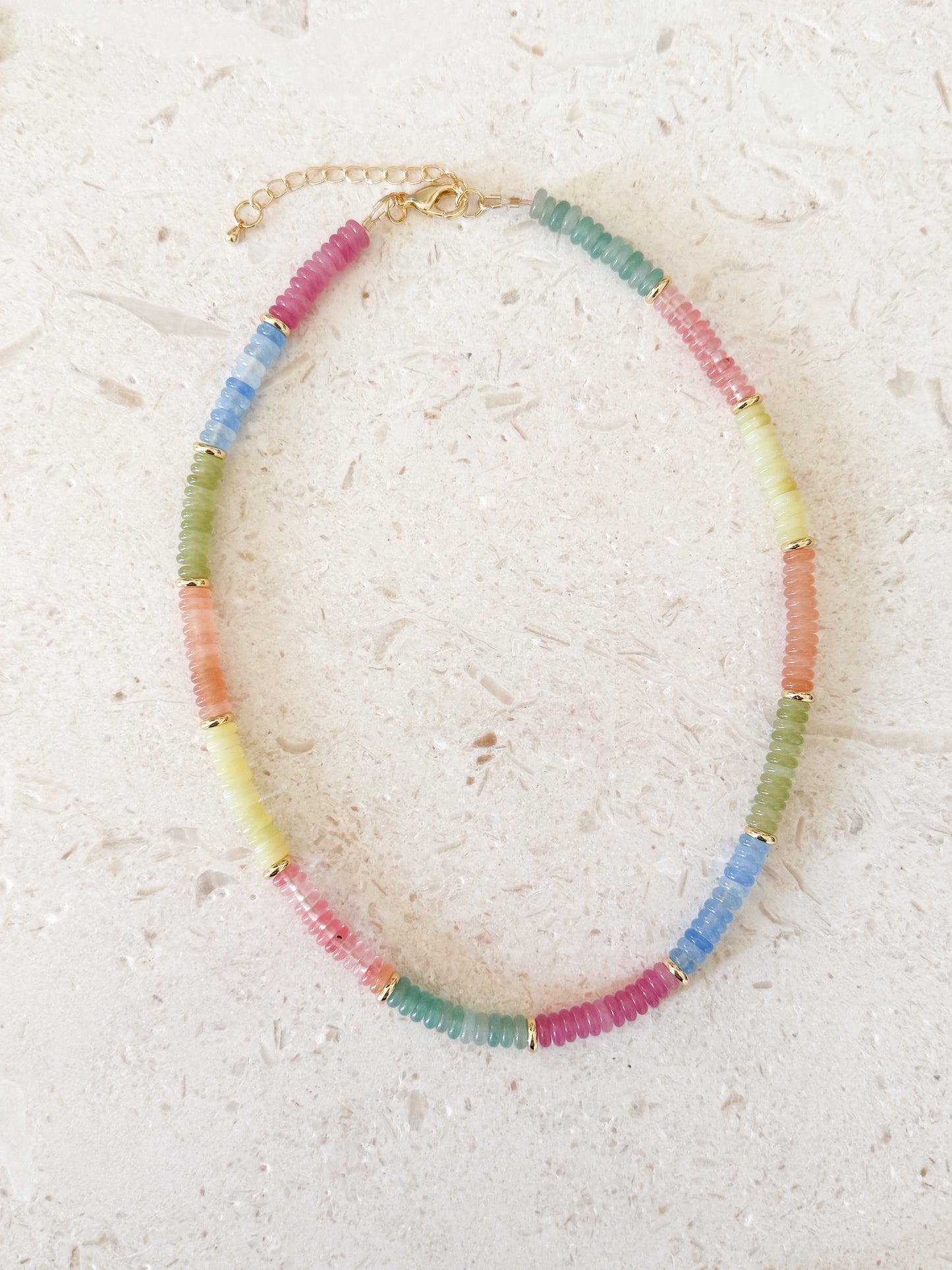 Multicolored Jade Gemstone Necklace