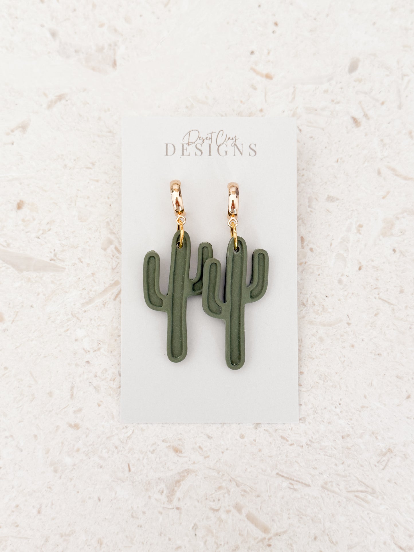 Pressed Cactus Dangles