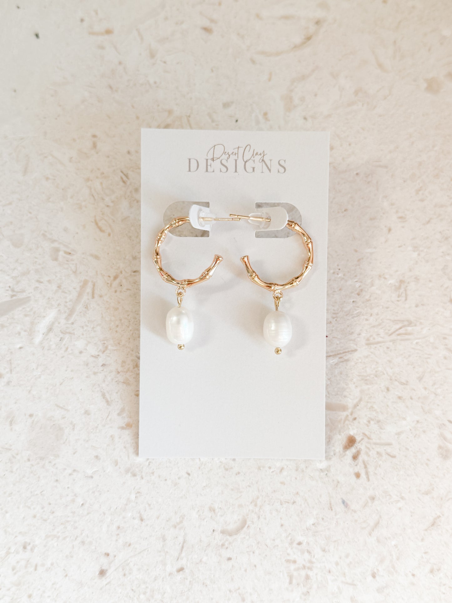 Bamboo Hoops & Pearls