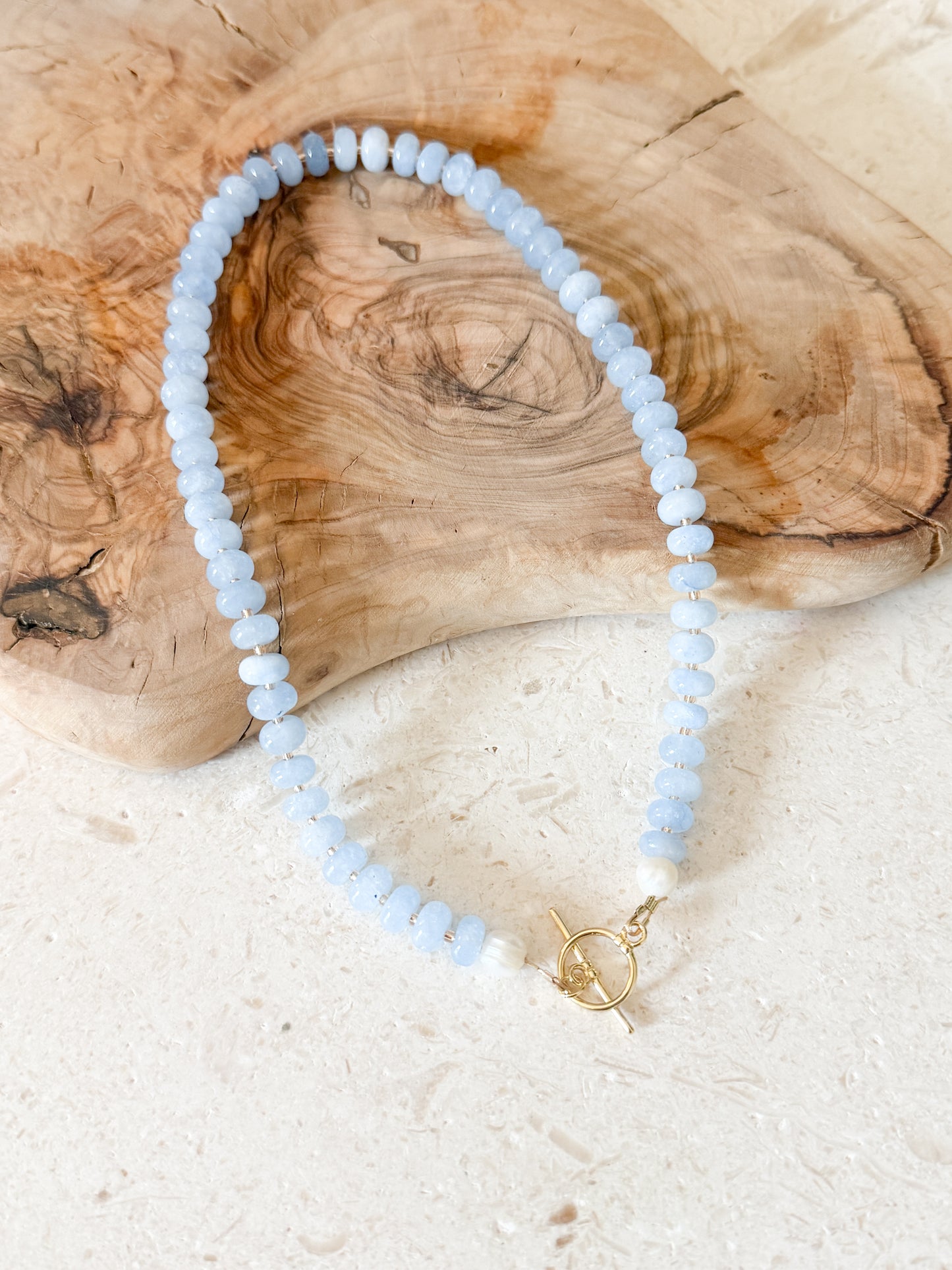 Soft Blue Gemstone Necklace