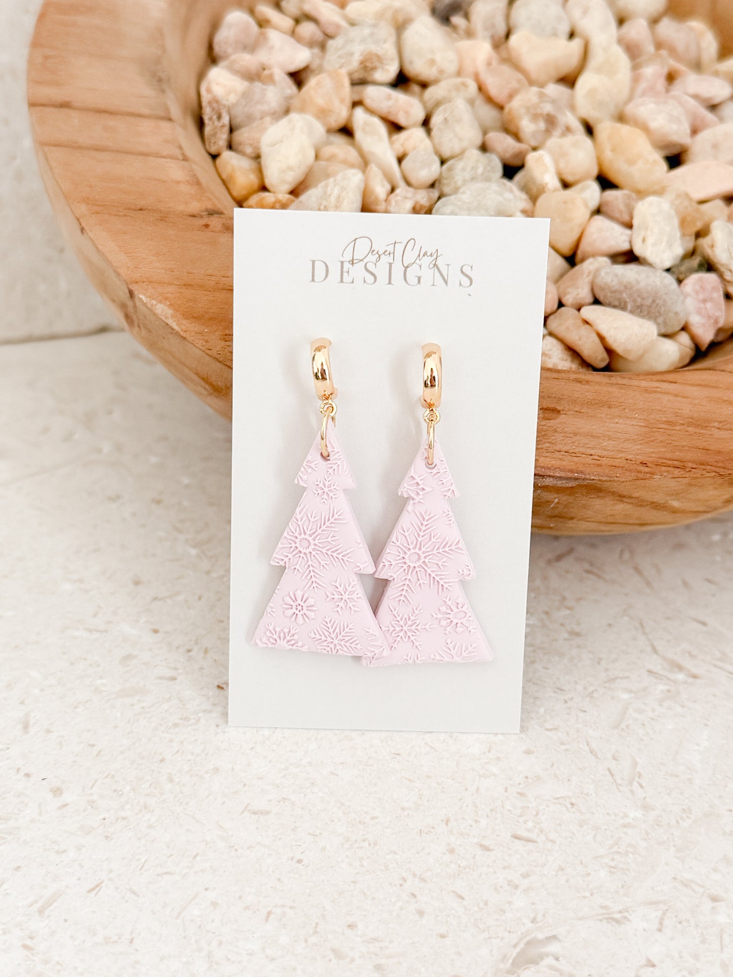 Snowflake Textured Trees - Pink