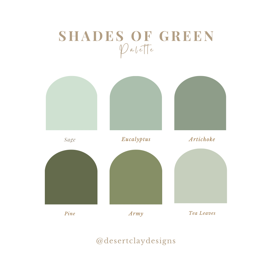 Shades of deals green color palette