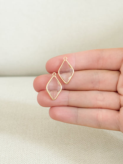 Glass Diamond Charm (2pcs)