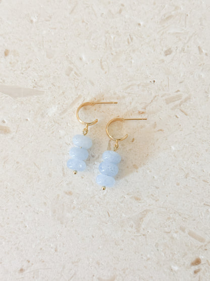 The Trio Drop Dangles - Soft Blue