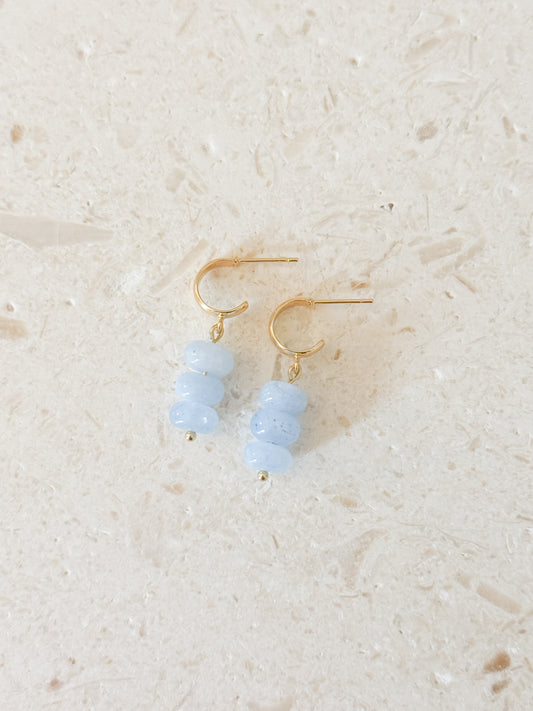 The Trio Drop Dangles - Soft Blue