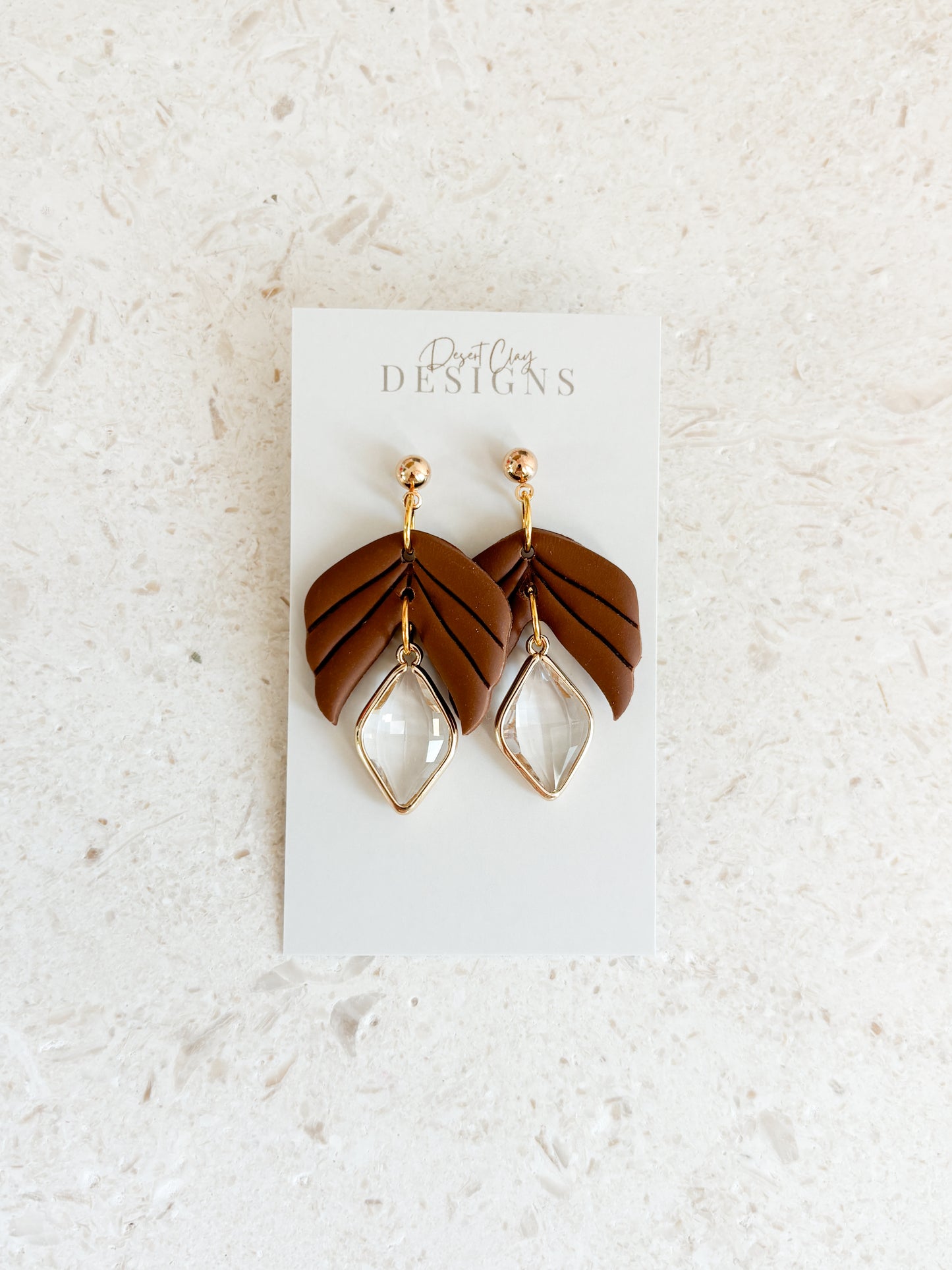 Jade Dangles - Chestnut