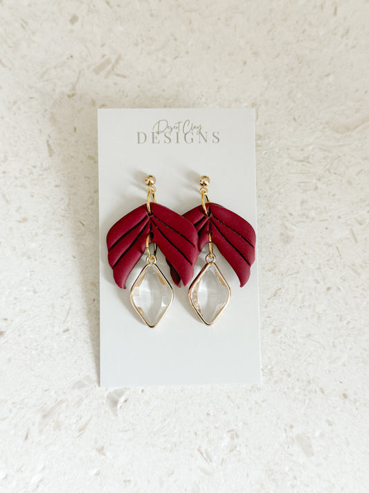 Jade Dangles - Burgundy