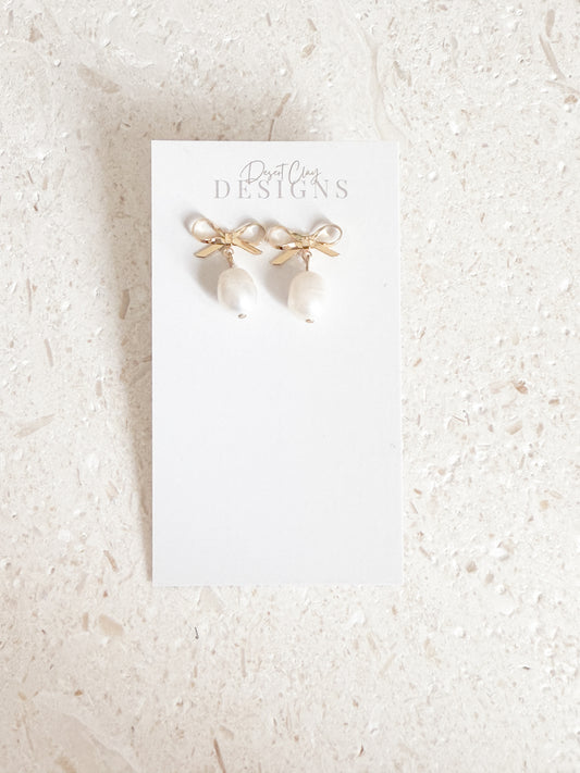 Bow & Pearl Dangles