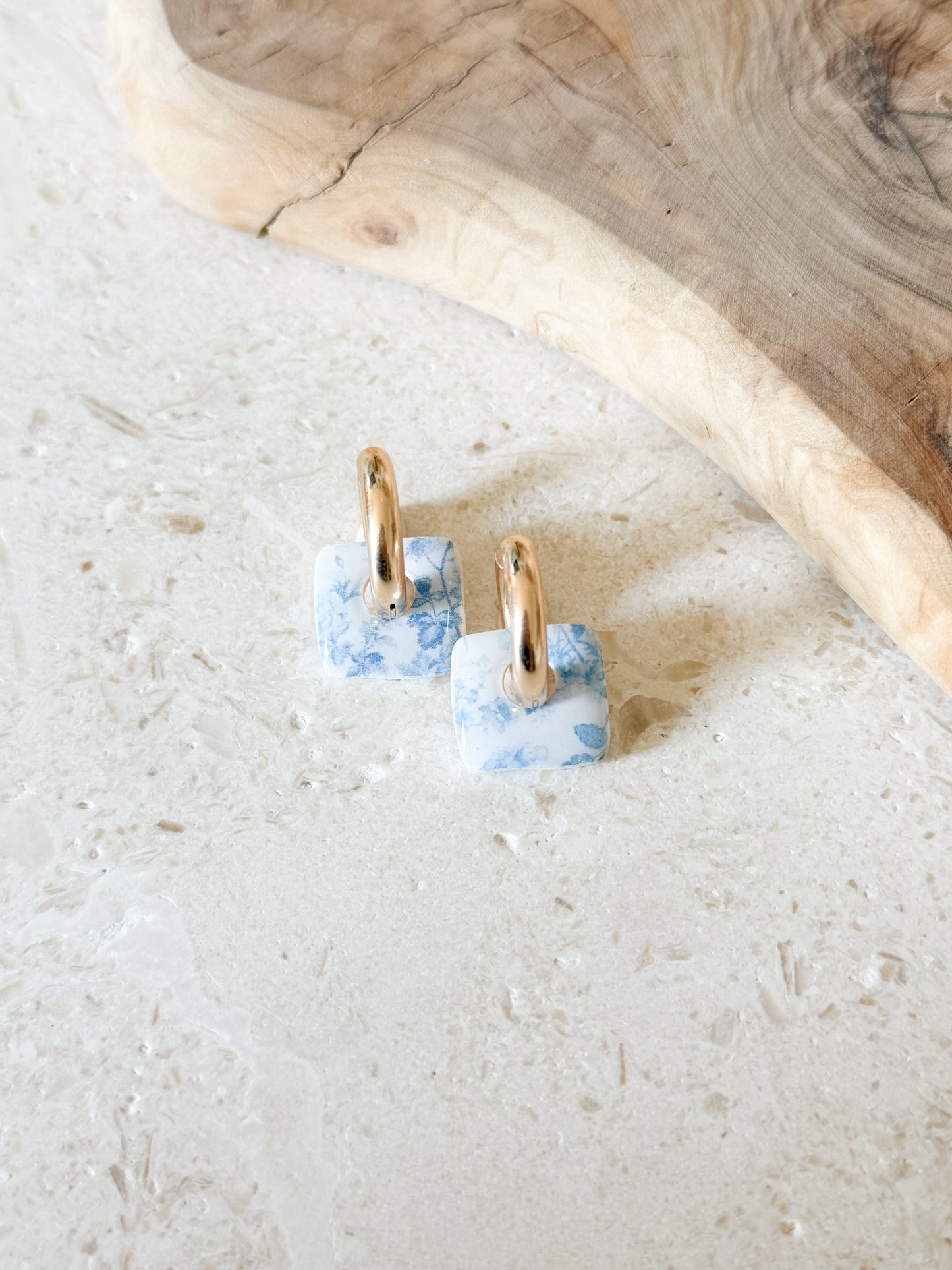 Organic Square Charms - Something Blue