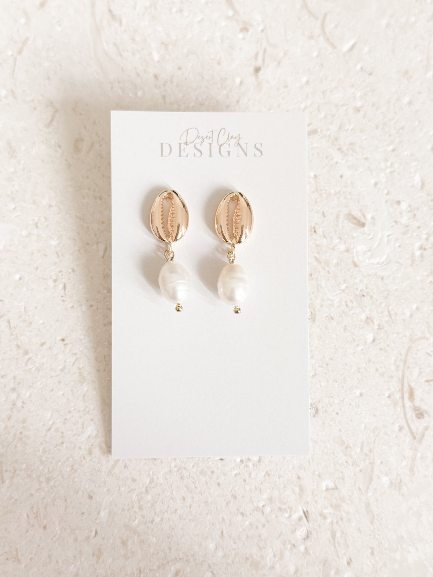 Cowrie & Pearl Dangles