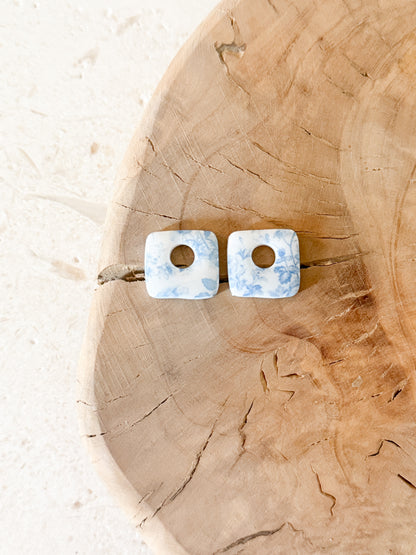 Organic Square Charms - Something Blue