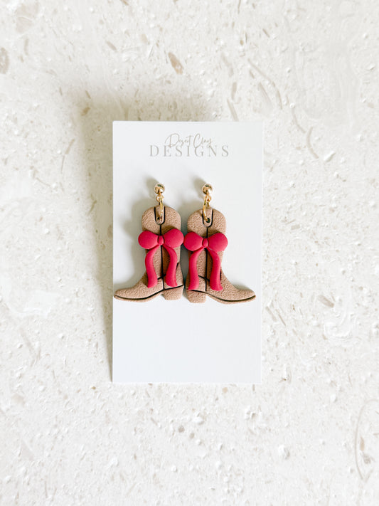 Cowgirl Boots & Bows - Red