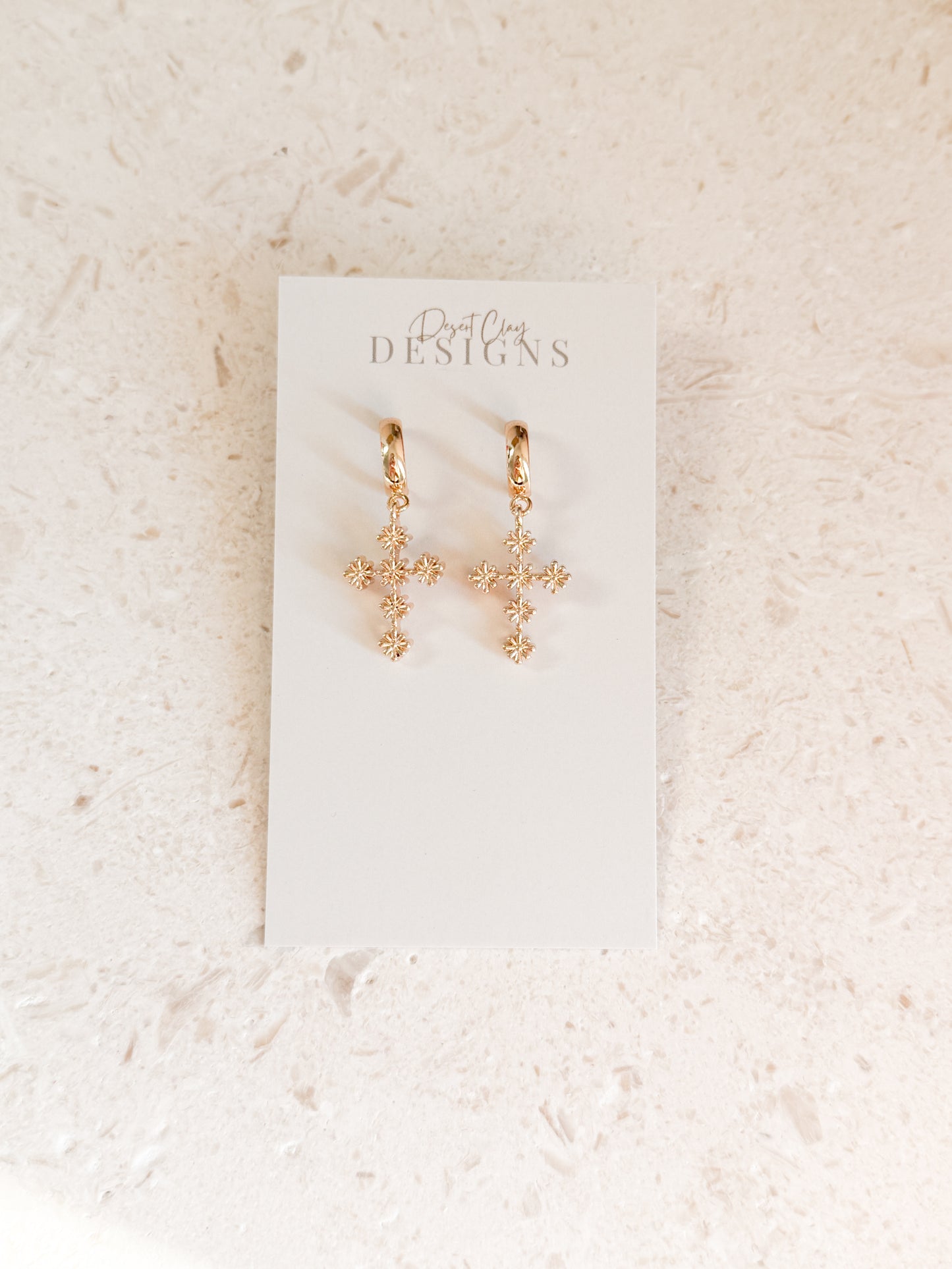 Floral Cross Dangles