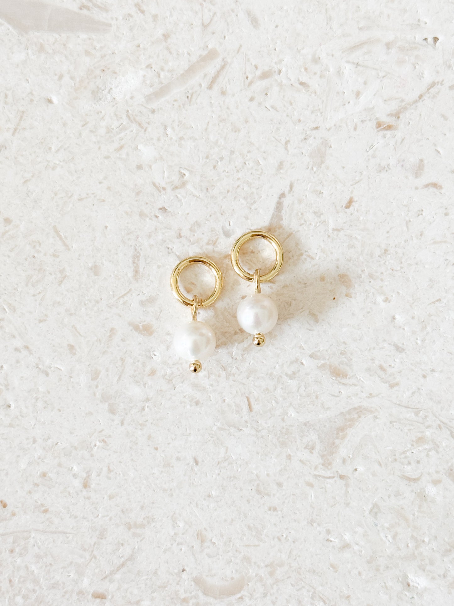 Round Button Pearl Charm