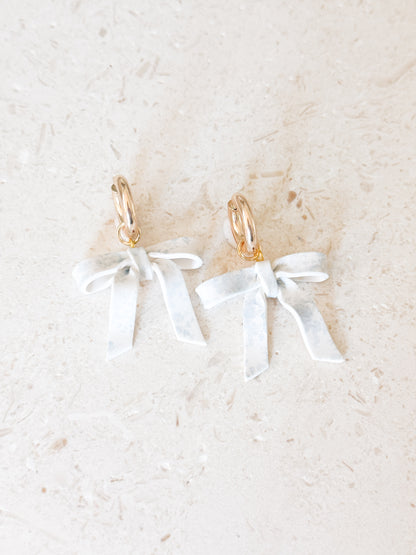 Blue & White Floral Bow Charm