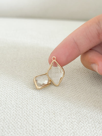 Glass Diamond Charm (2pcs)