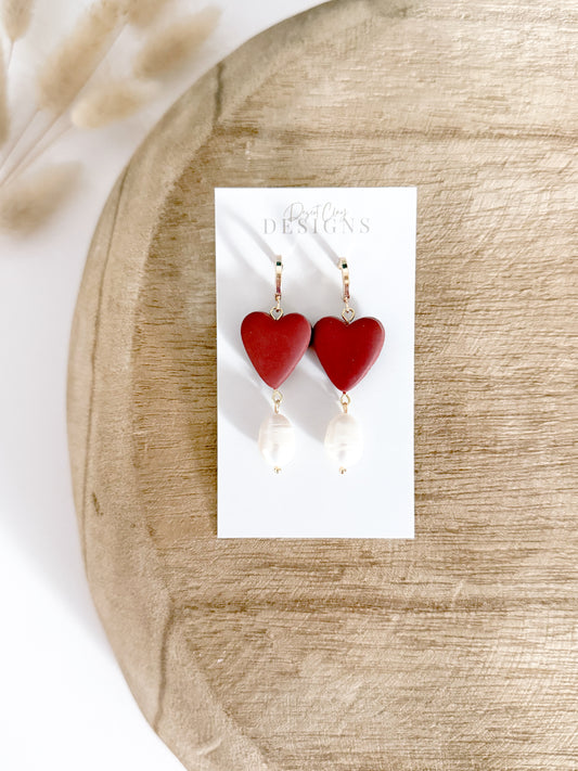 Heart & Pearl Dangles