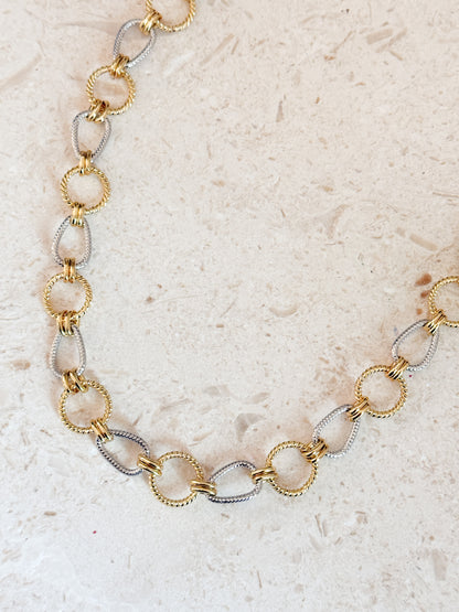 Silver & Gold Linked Necklace