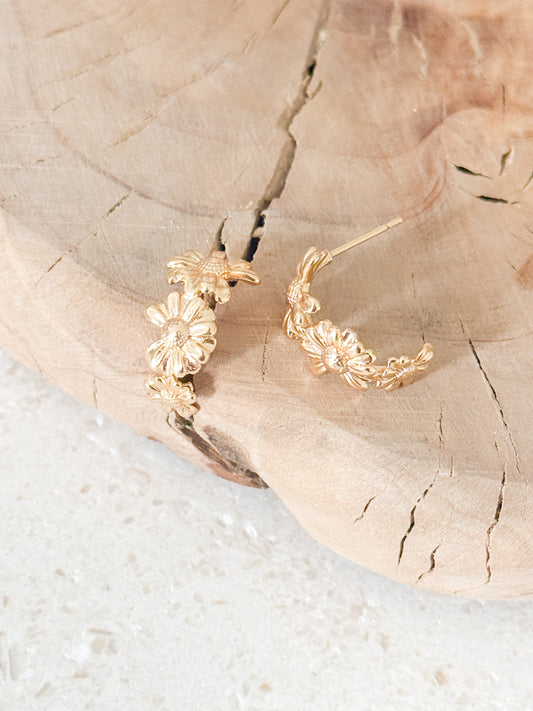 Floral Half Hoops