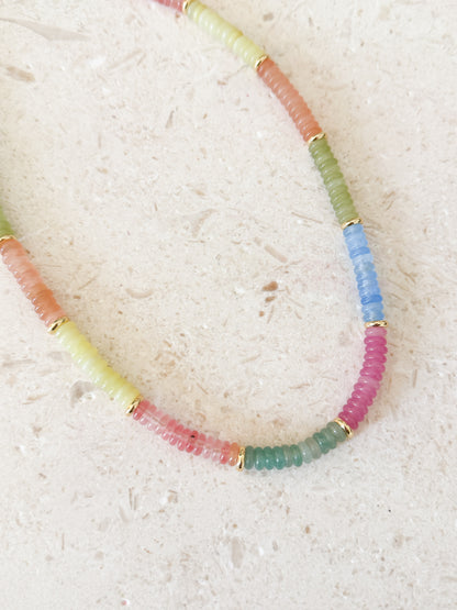 Multicolored Jade Gemstone Necklace