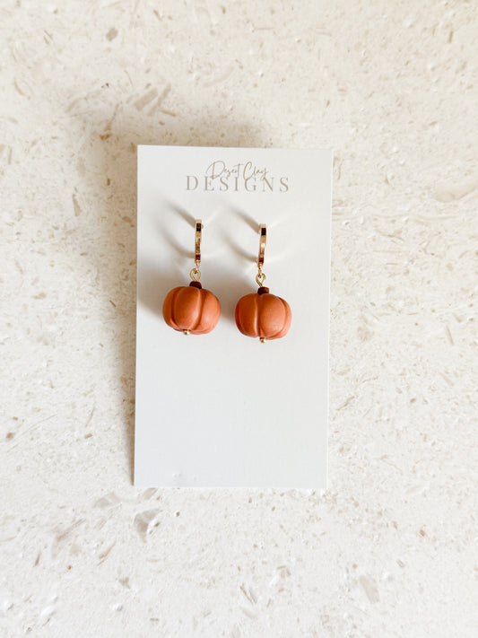 Pumpkin Charm Huggies