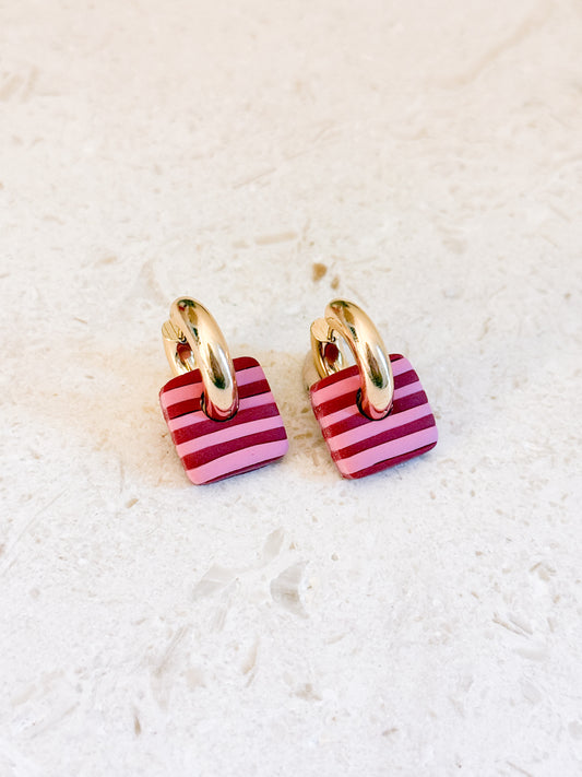 Striped Organic Square Charm
