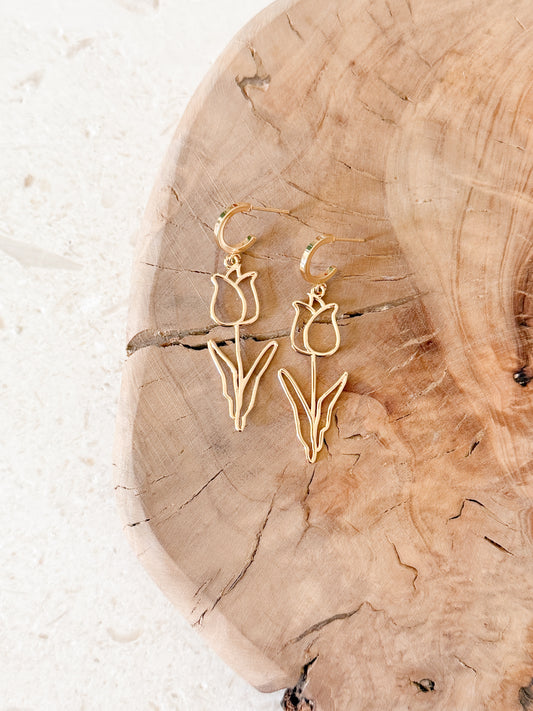 Tulip Outline Dangles