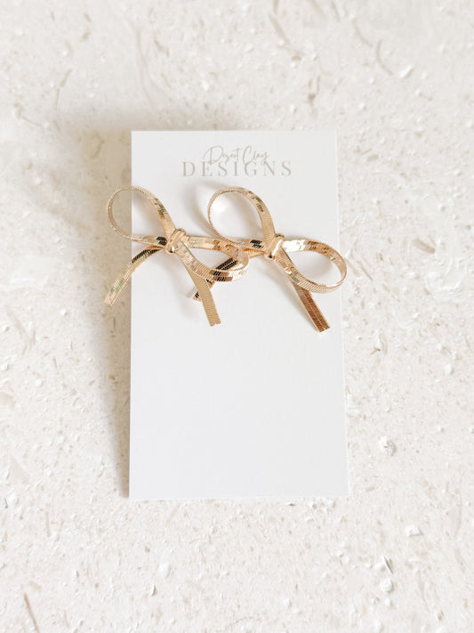 Golden Bow Studs