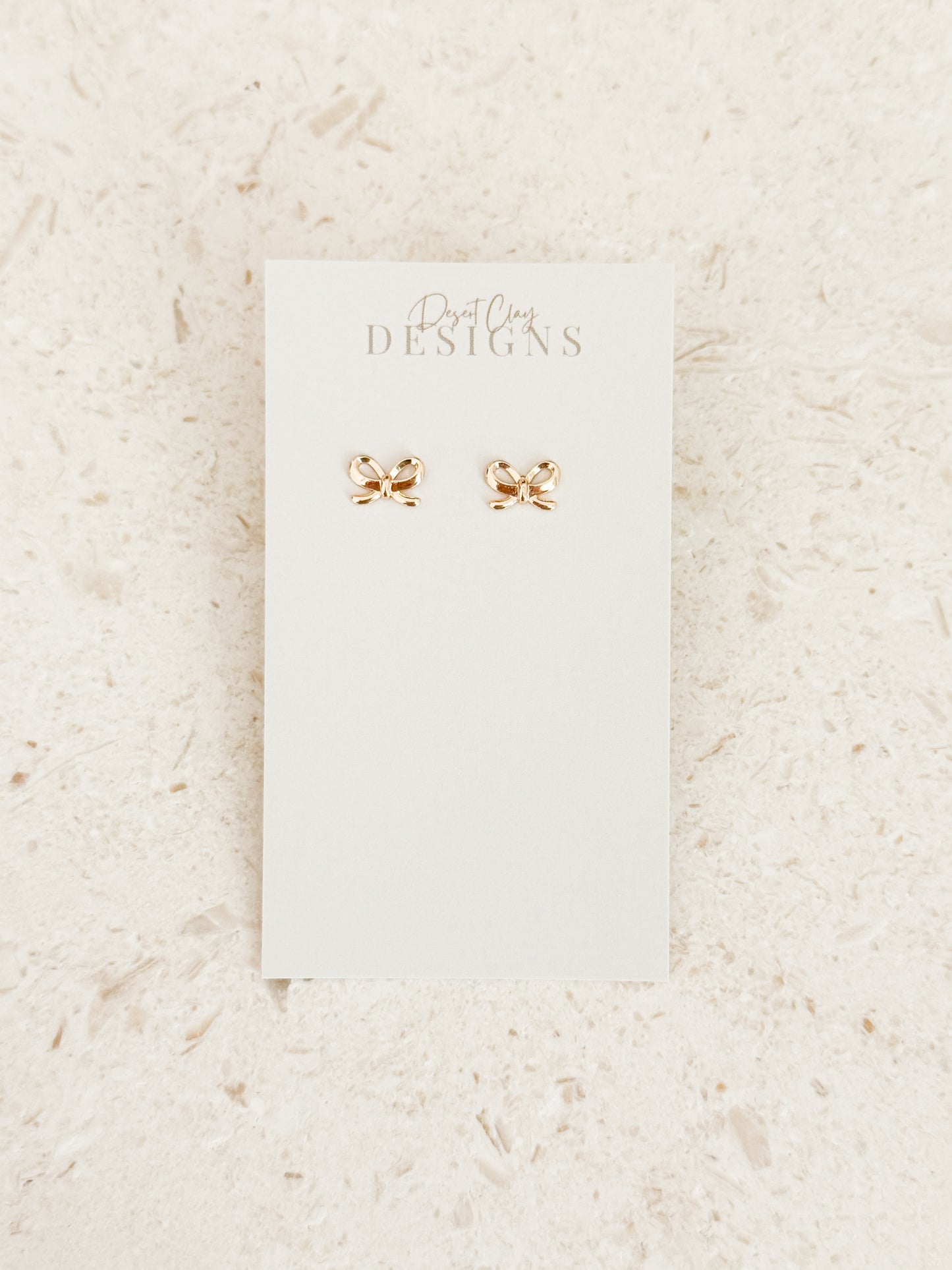 Gold Bow Studs