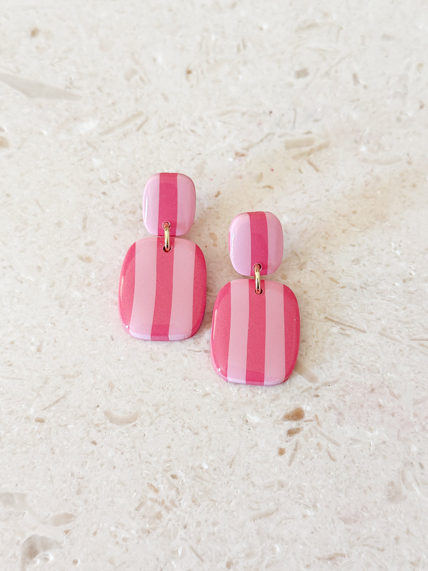 The Leah Dangles - Pink Striped