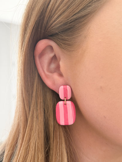 The Leah Dangles - Pink Striped