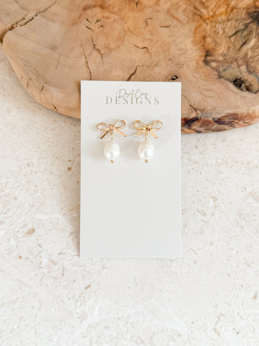 The Bow & Pearl Dangles