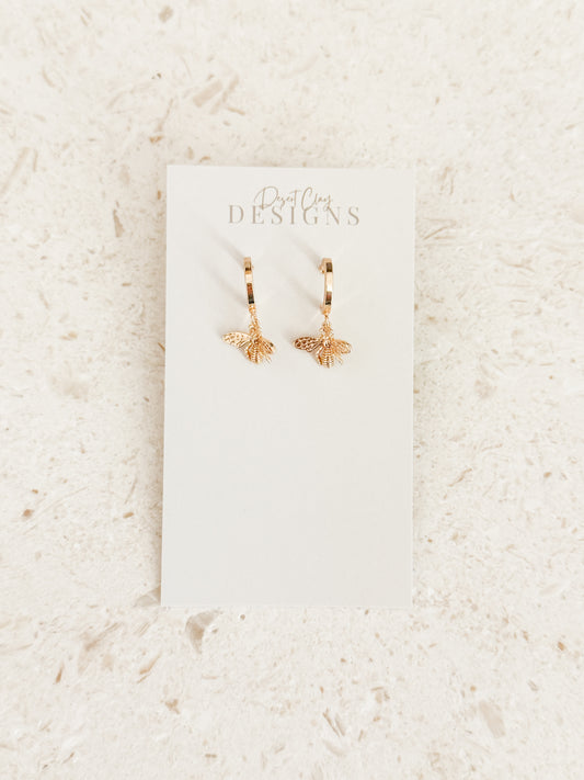 Gold Bee Dangles