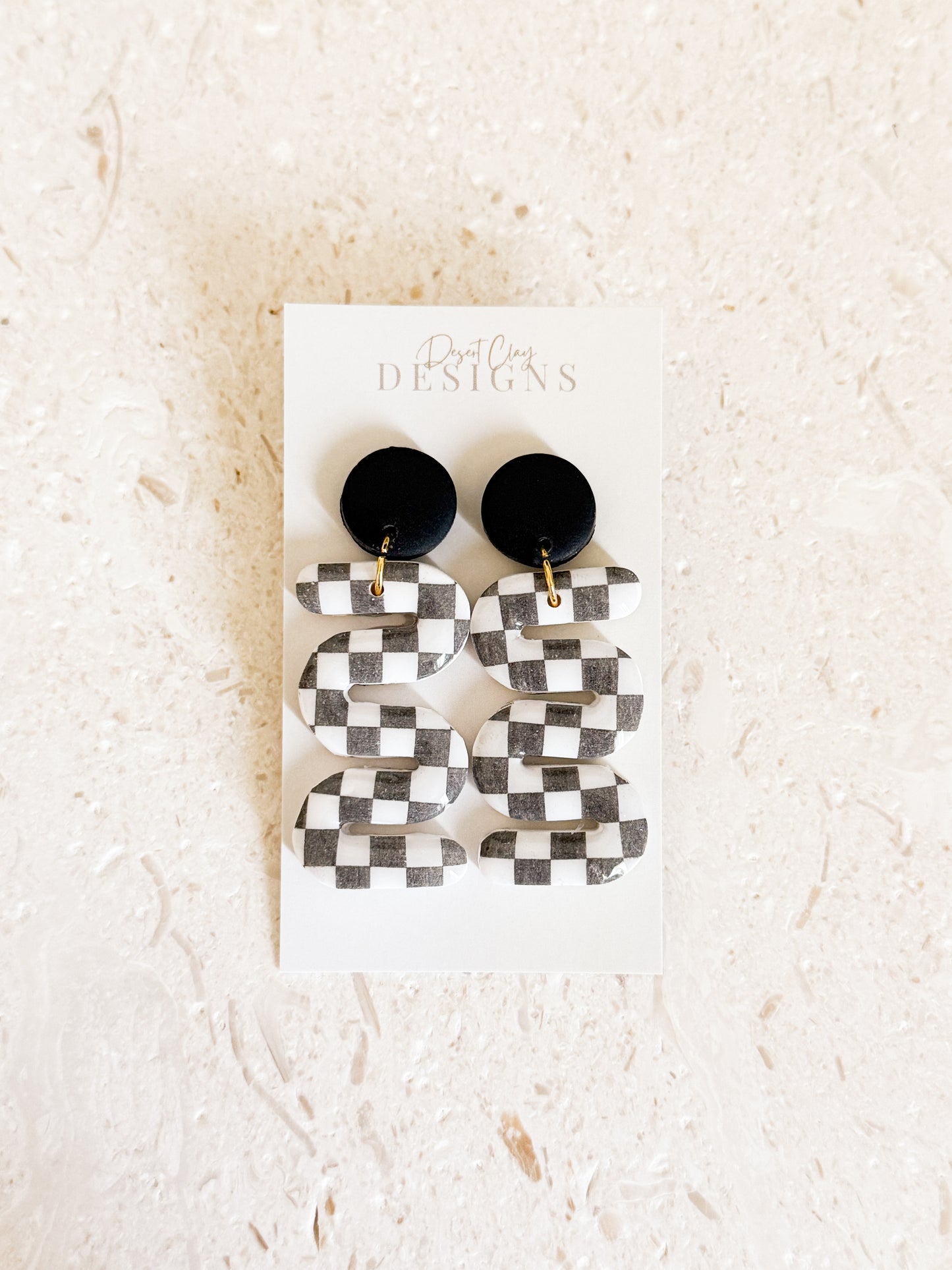 Checkered Squiggle Dangles
