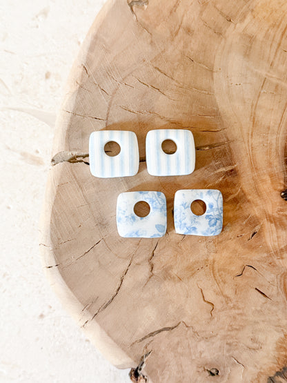 Organic Square Charms - Something Blue