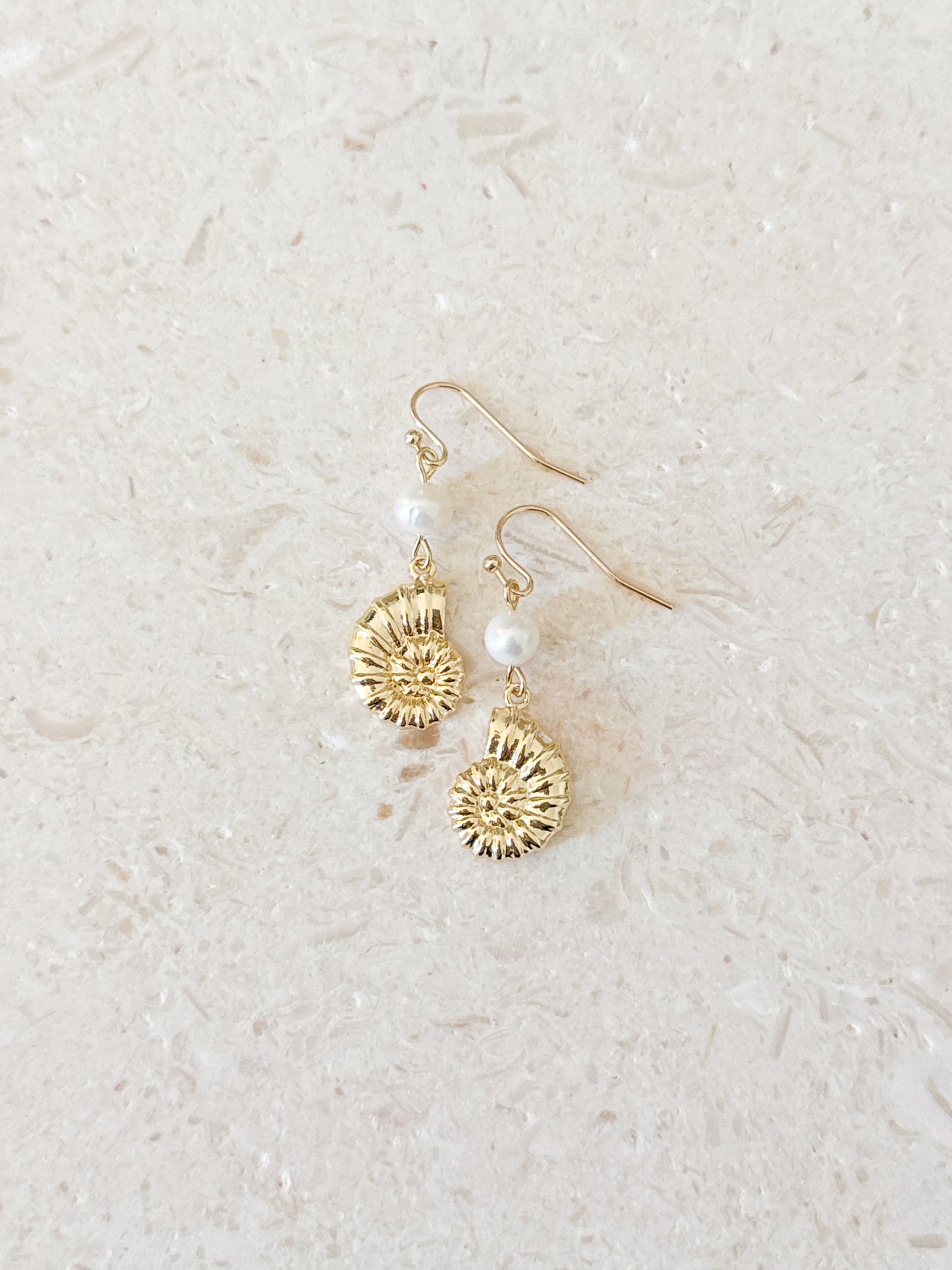 Conch Shell & Pearl Dangles