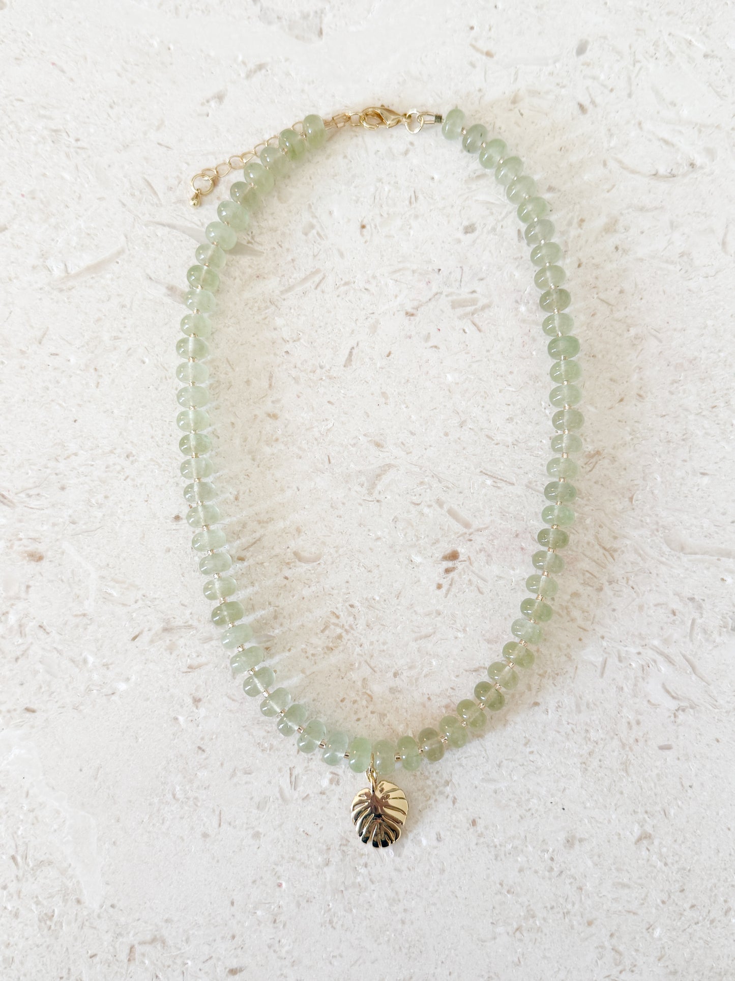Monstera Jade Necklace