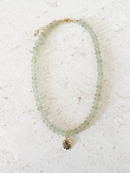 Monstera Jade Necklace