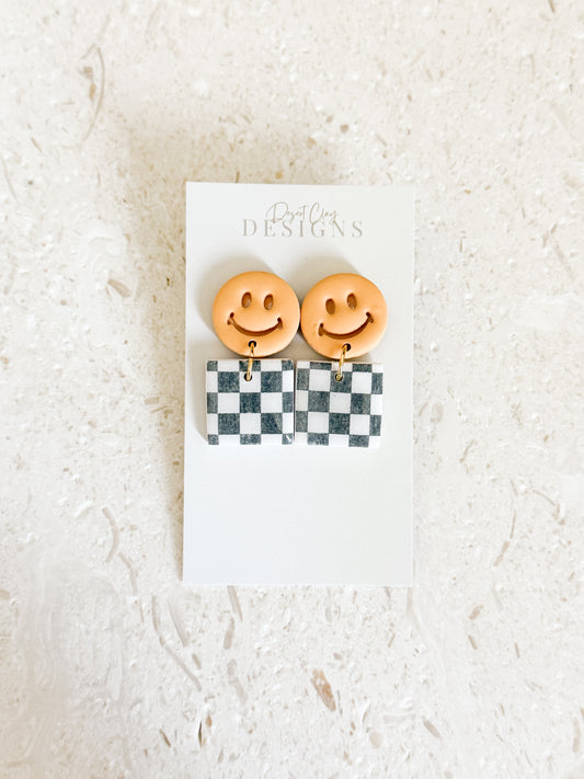 Smiley Checkered Dangles