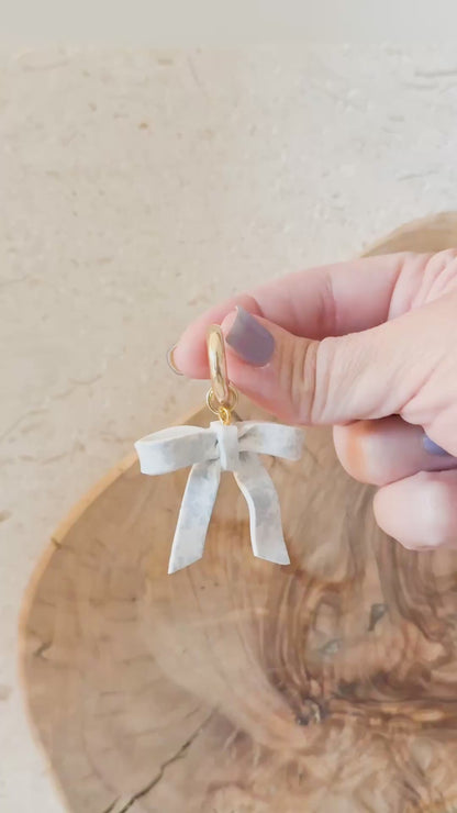 Blue & White Floral Bow Charm